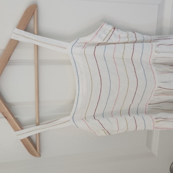 LOFT Cream Colorful Striped Maxi Dress Tiered Striped Flowy Size 4 - Picture 3 of 7